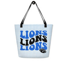 Load image into Gallery viewer, Lions Wave All-Over Print Large Tote Bag(NFL)