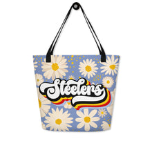 Load image into Gallery viewer, Steelers Retro All-Over Print Large Tote Bag(NFL)