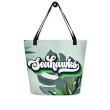 Load image into Gallery viewer, Seahawks Retro All-Over Print Large Tote Bag(NFL)