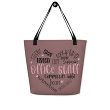 Load image into Gallery viewer, Office Staff All-Over Print Large Tote Bag