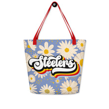 Load image into Gallery viewer, Steelers Retro All-Over Print Large Tote Bag(NFL)