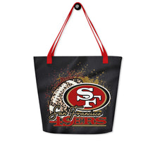 Load image into Gallery viewer, SF 49ers Splatter All-Over Print Large Tote Bag(NFL)