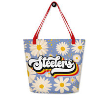 Load image into Gallery viewer, Steelers Retro All-Over Print Large Tote Bag(NFL)