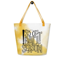 Load image into Gallery viewer, Softball Season Large Tote Bag