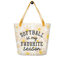 Load image into Gallery viewer, Softball Favorite Season Large Tote Bag