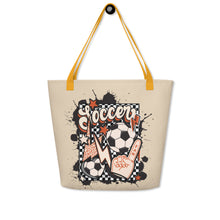 Load image into Gallery viewer, Retro Soccer All-Over Print Large Tote Bag