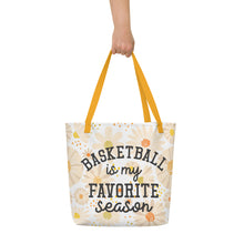 Load image into Gallery viewer, Basketball Favorite Season All-Over Print Large Tote Bag
