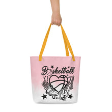 Load image into Gallery viewer, Basketball All-Over Print Large Tote Bag