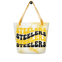 Load image into Gallery viewer, Steelers Wave All-Over Print Large Tote Bag(NFL)