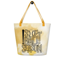 Load image into Gallery viewer, Softball Season Large Tote Bag