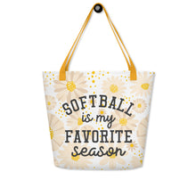 Load image into Gallery viewer, Softball Favorite Season Large Tote Bag
