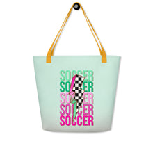 Load image into Gallery viewer, Soccer All-Over Print Large Tote Bag