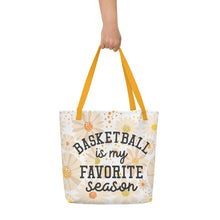 Load image into Gallery viewer, Basketball Favorite Season All-Over Print Large Tote Bag
