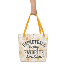 Load image into Gallery viewer, Basketball Favorite Season All-Over Print Large Tote Bag