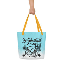 Load image into Gallery viewer, Basketball All-Over Print Large Tote Bag
