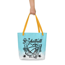 Load image into Gallery viewer, Basketball All-Over Print Large Tote Bag