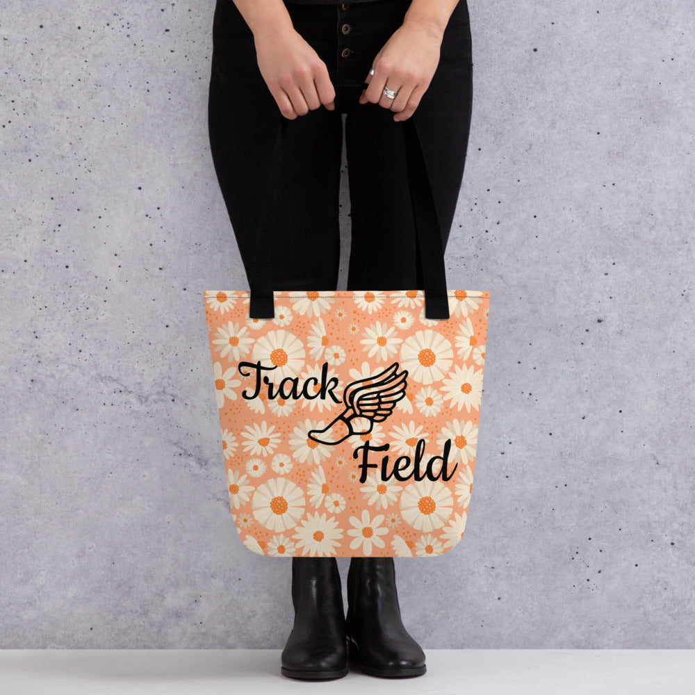 Track & Field Floral Tote Bag