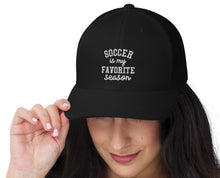 Load image into Gallery viewer, Soccer Favorite Season Trucker Hat

