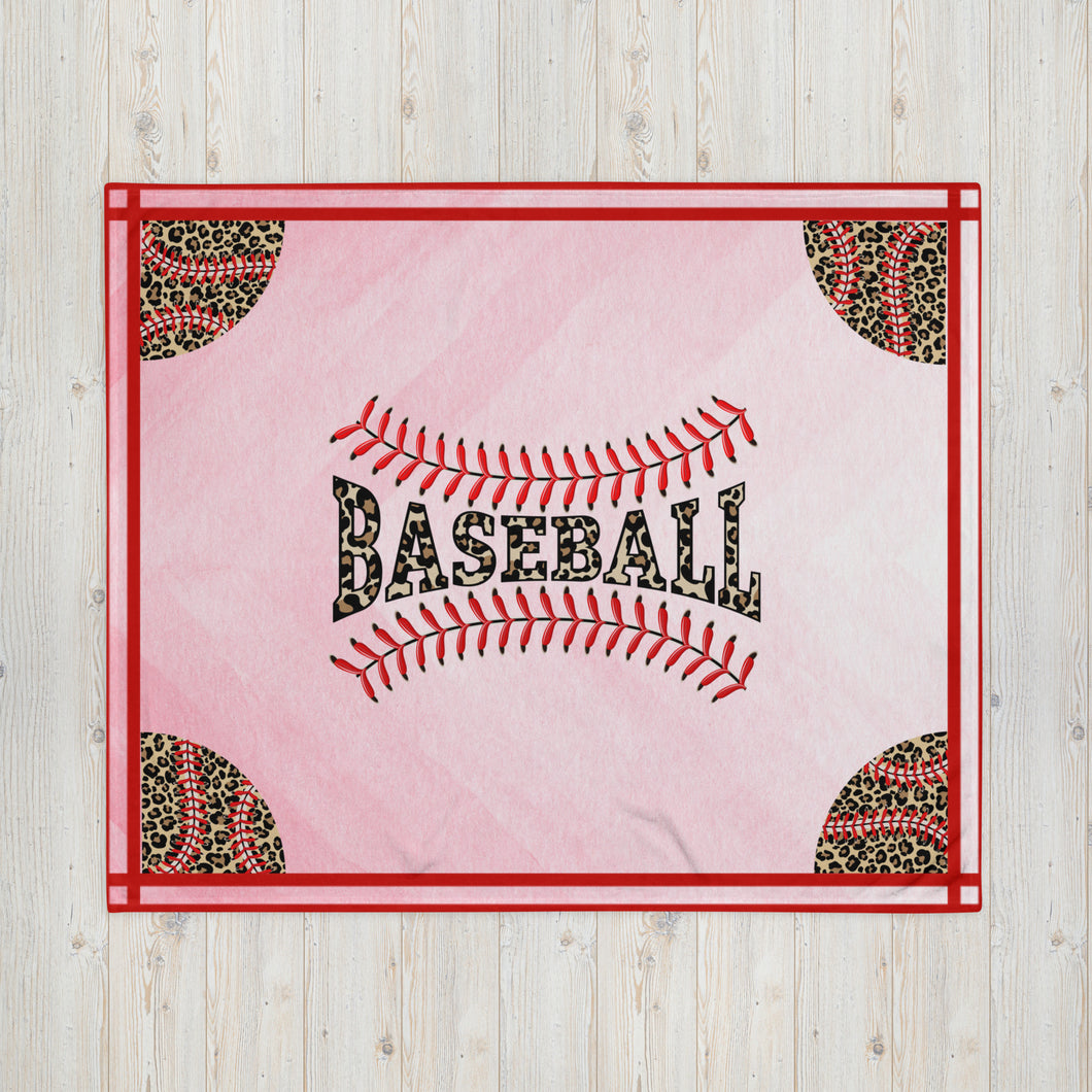 Baseball Leopard Throw Blanket