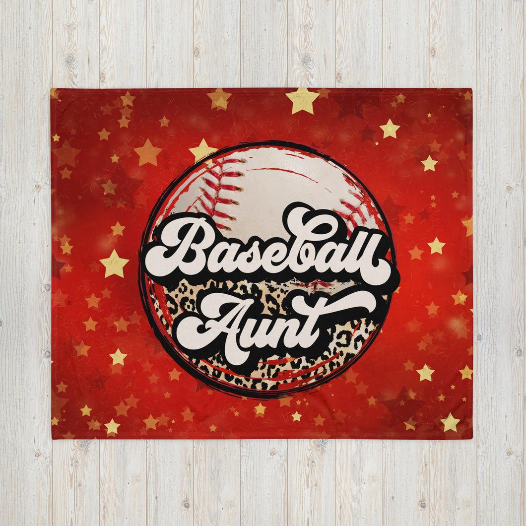 Baseball Aunt Throw Blanket