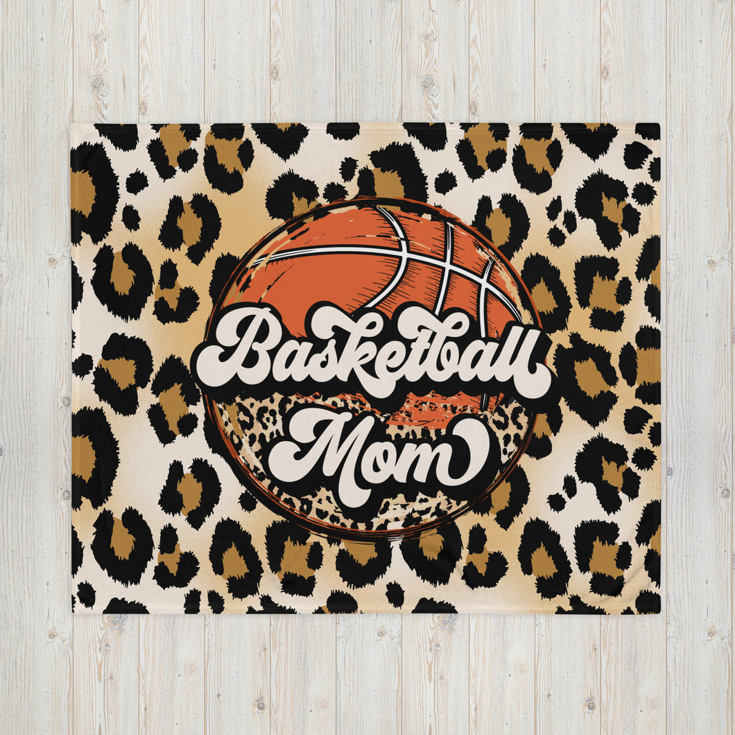 Basketball Mom Leopard Throw Blanket