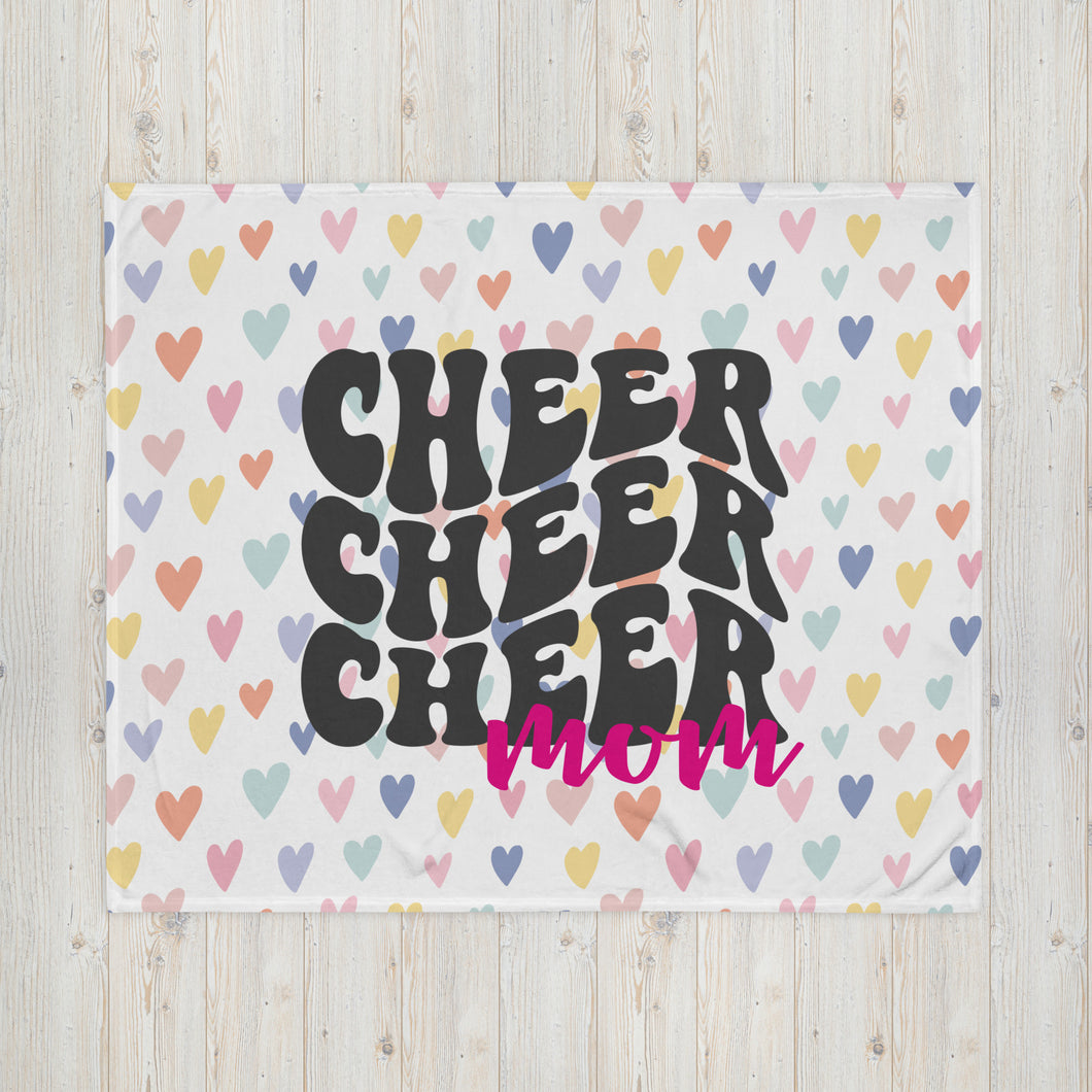 Cheer Mom Heart Throw Blanket