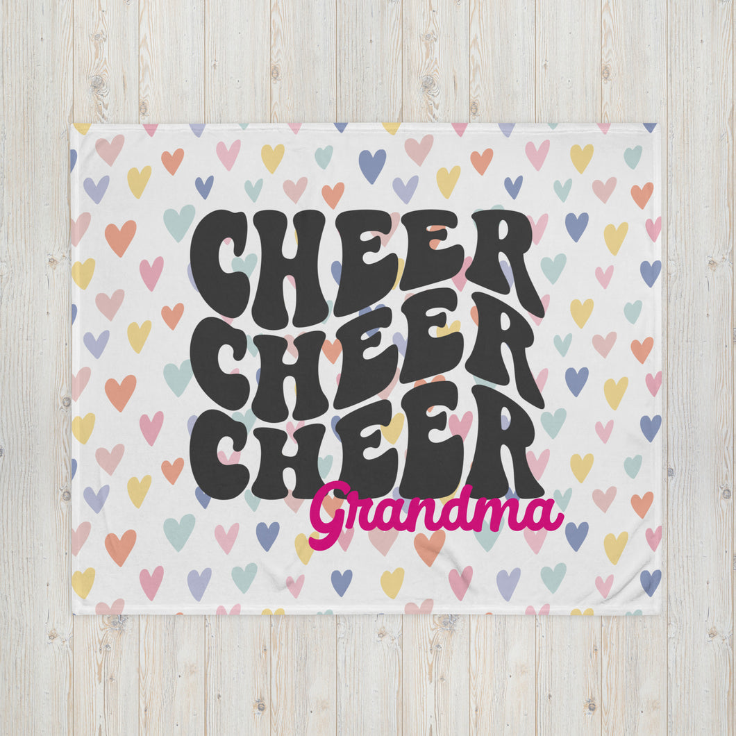 Cheer Grandma Heart Throw Blanket