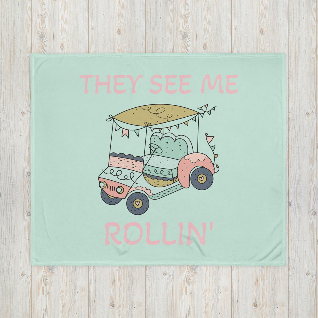 They See Me Rollin' Golf Throw Blanket