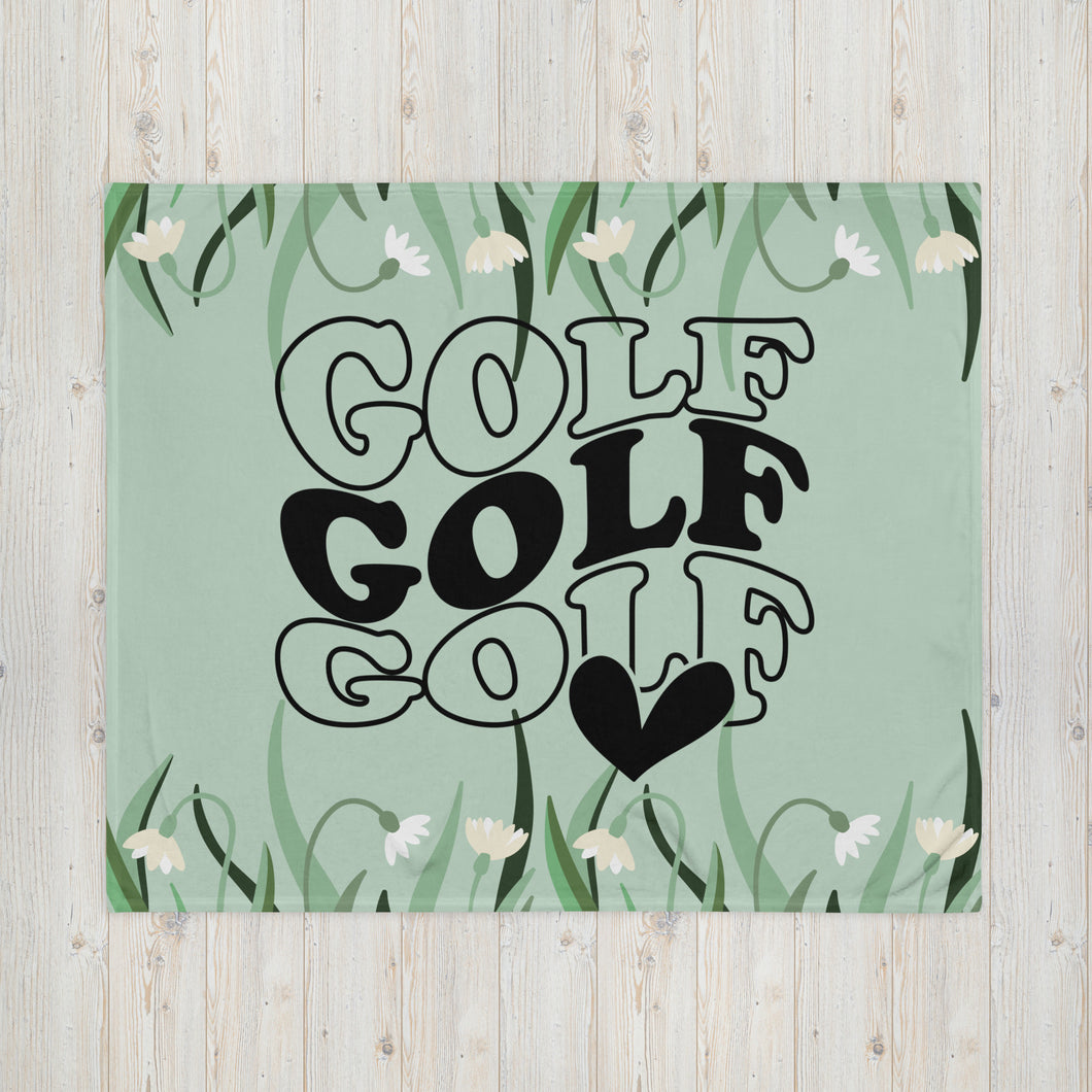 Golf Floral Throw Blanket