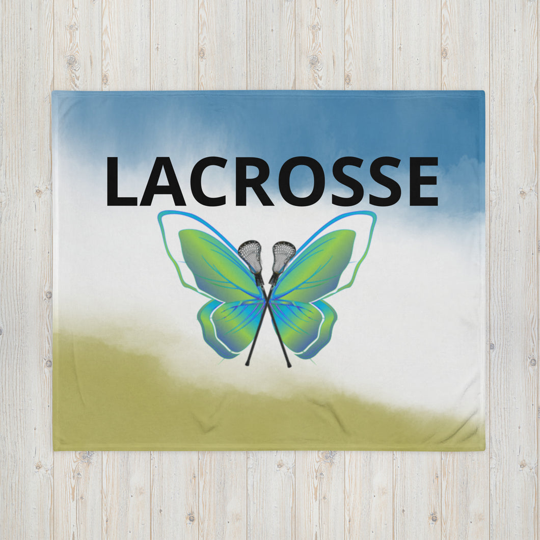 Butterfly Lacrosse Throw Blanket