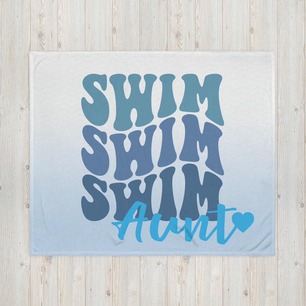 Swim Aunt Throw Blanket