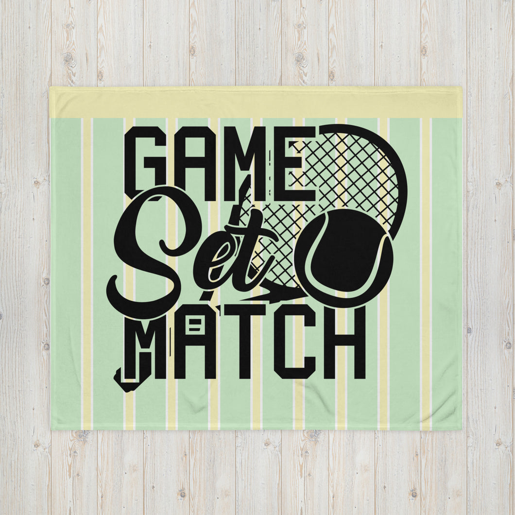 Game Set Match Tennis Throw Blanket