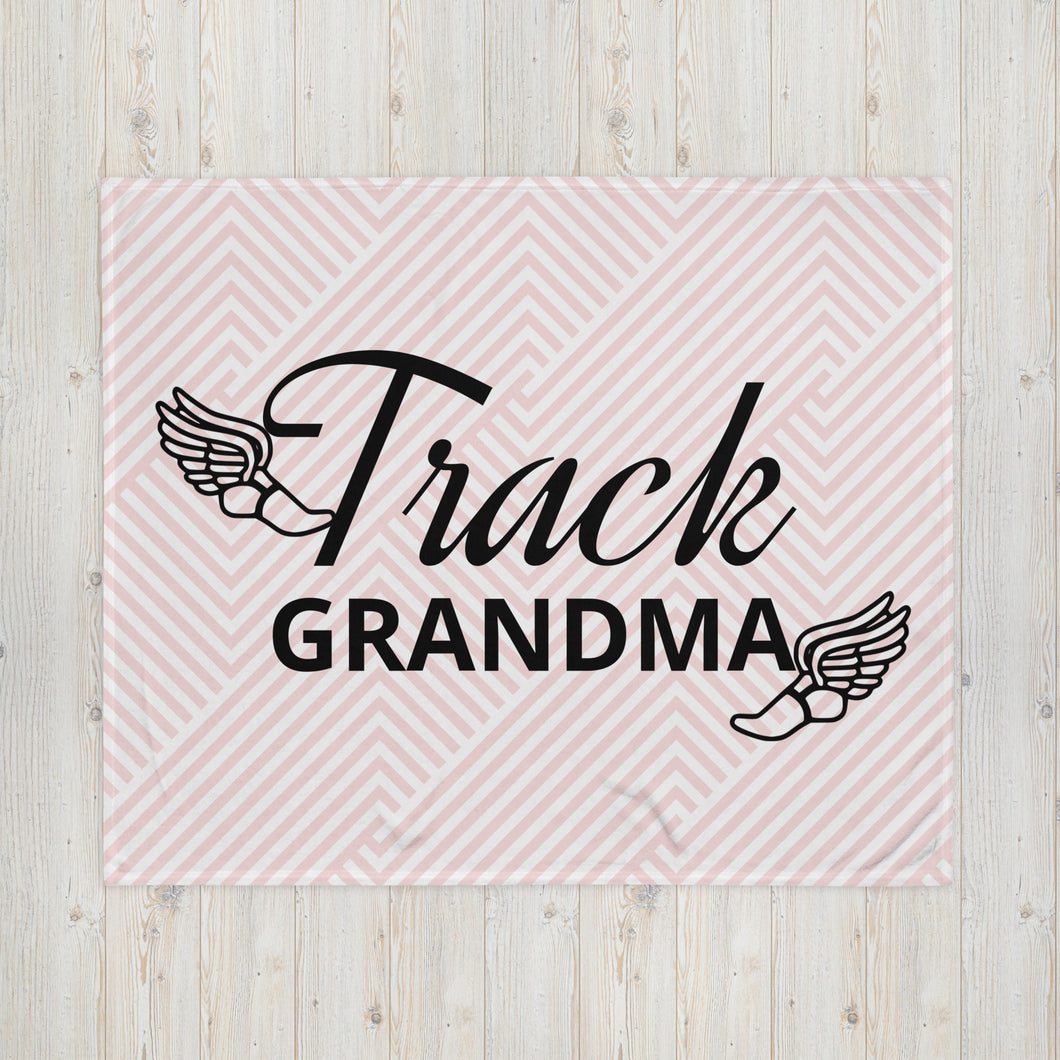 Track Grandma Throw Blanket