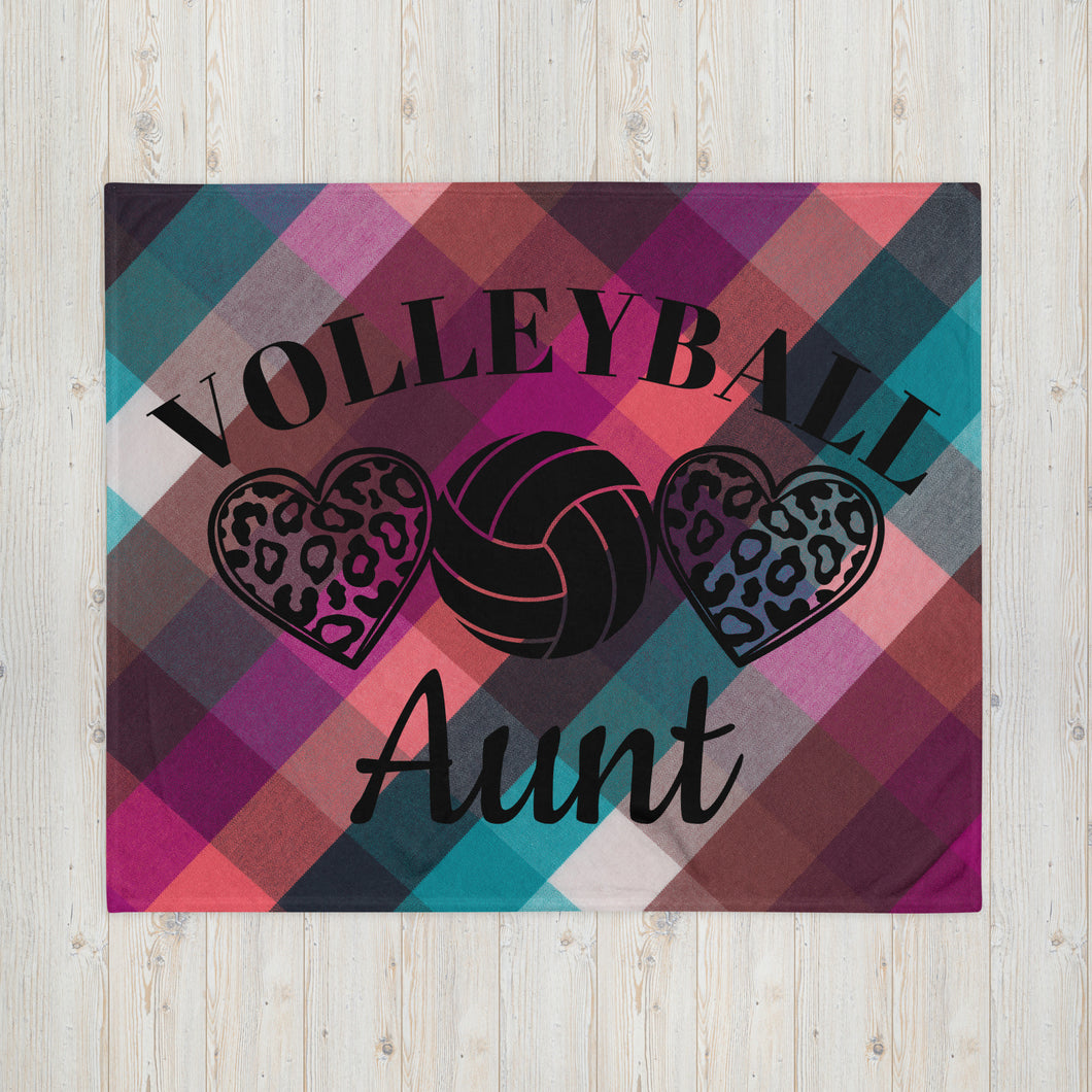 Volleyball Aunt Throw Blanket