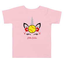 Load image into Gallery viewer, Little Sister Unicorn Softball Toddler T-shirt
