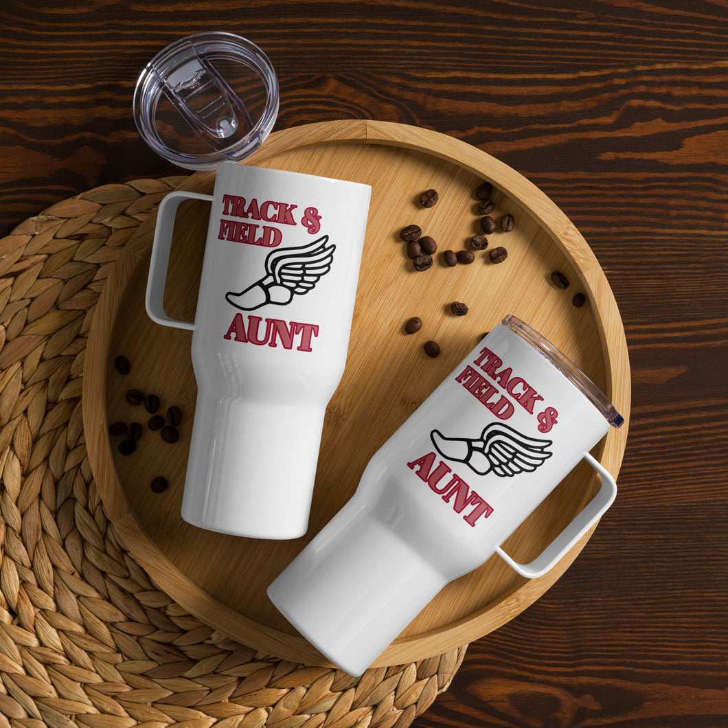 Track & Field Aunt Travel Mug With A Handle