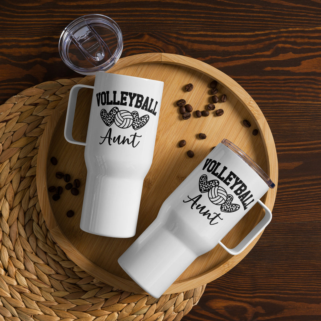 Volleyball Aunt Travel Mug With A Handle