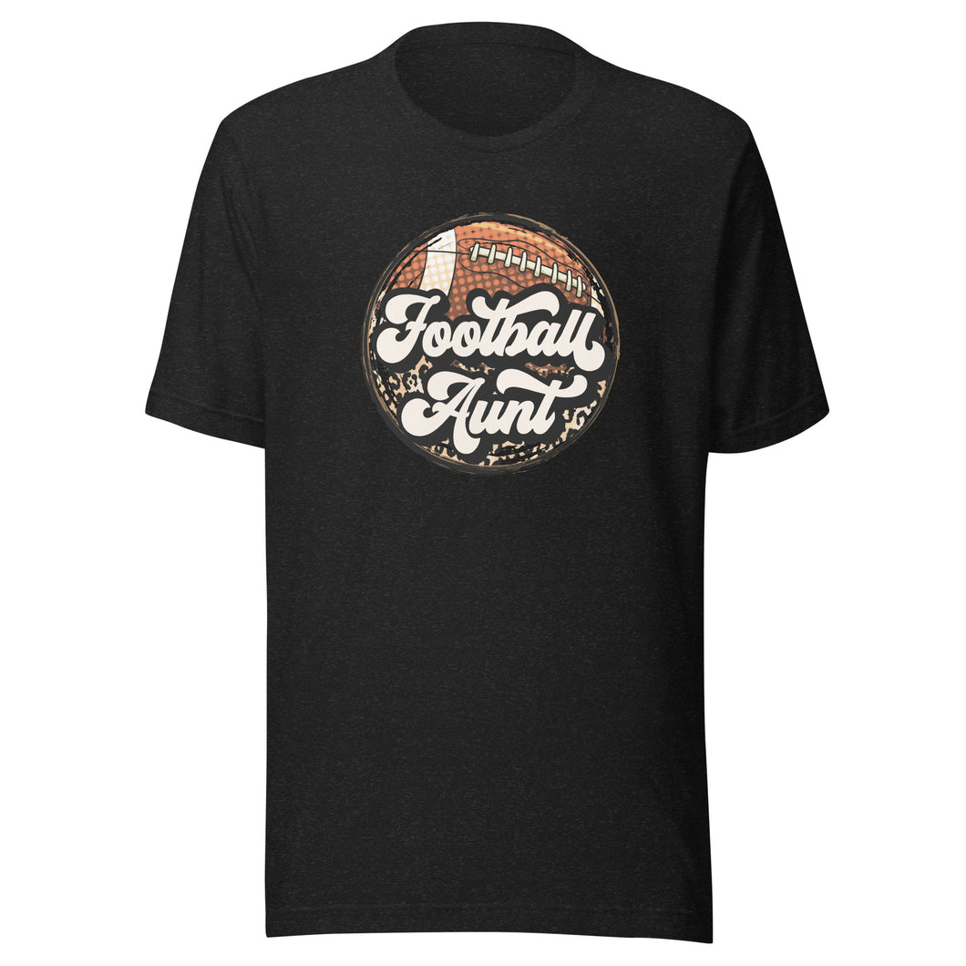 Football Aunt Leopard T-shirt