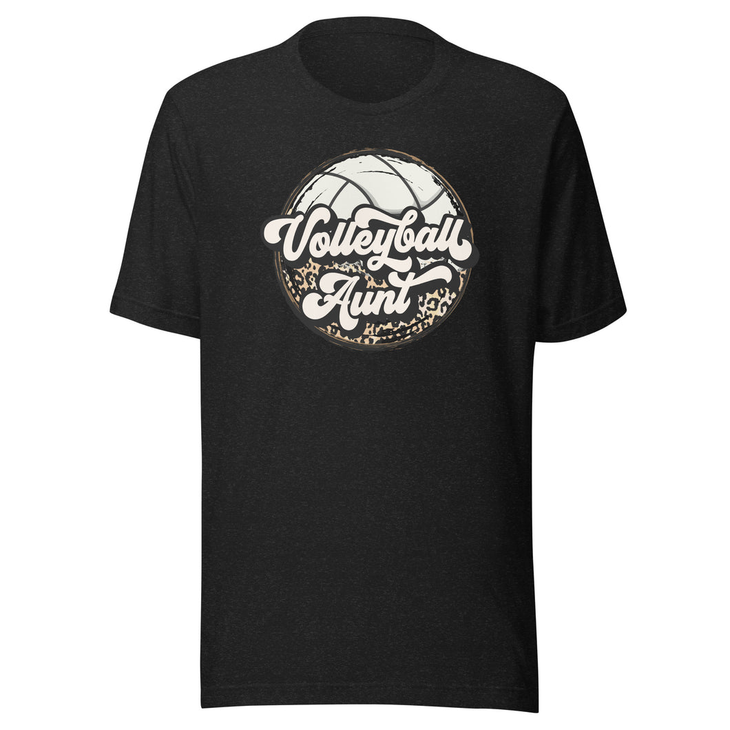 Leopard Volleyball Aunt T-shirt