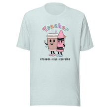 Load image into Gallery viewer, Crayons-Kids-Caffeine Teacher T-shirt