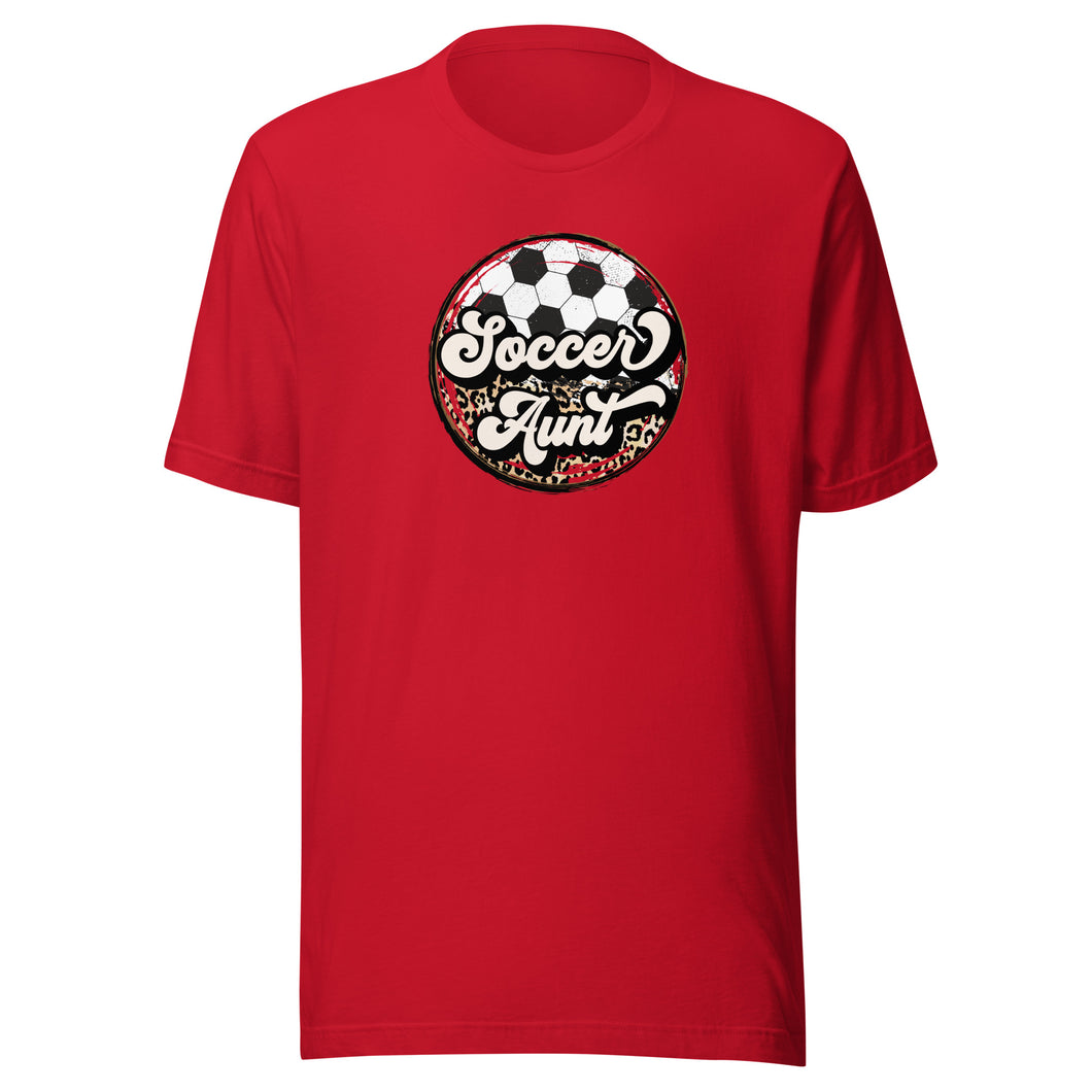 Leopard Soccer Aunt T-shirt