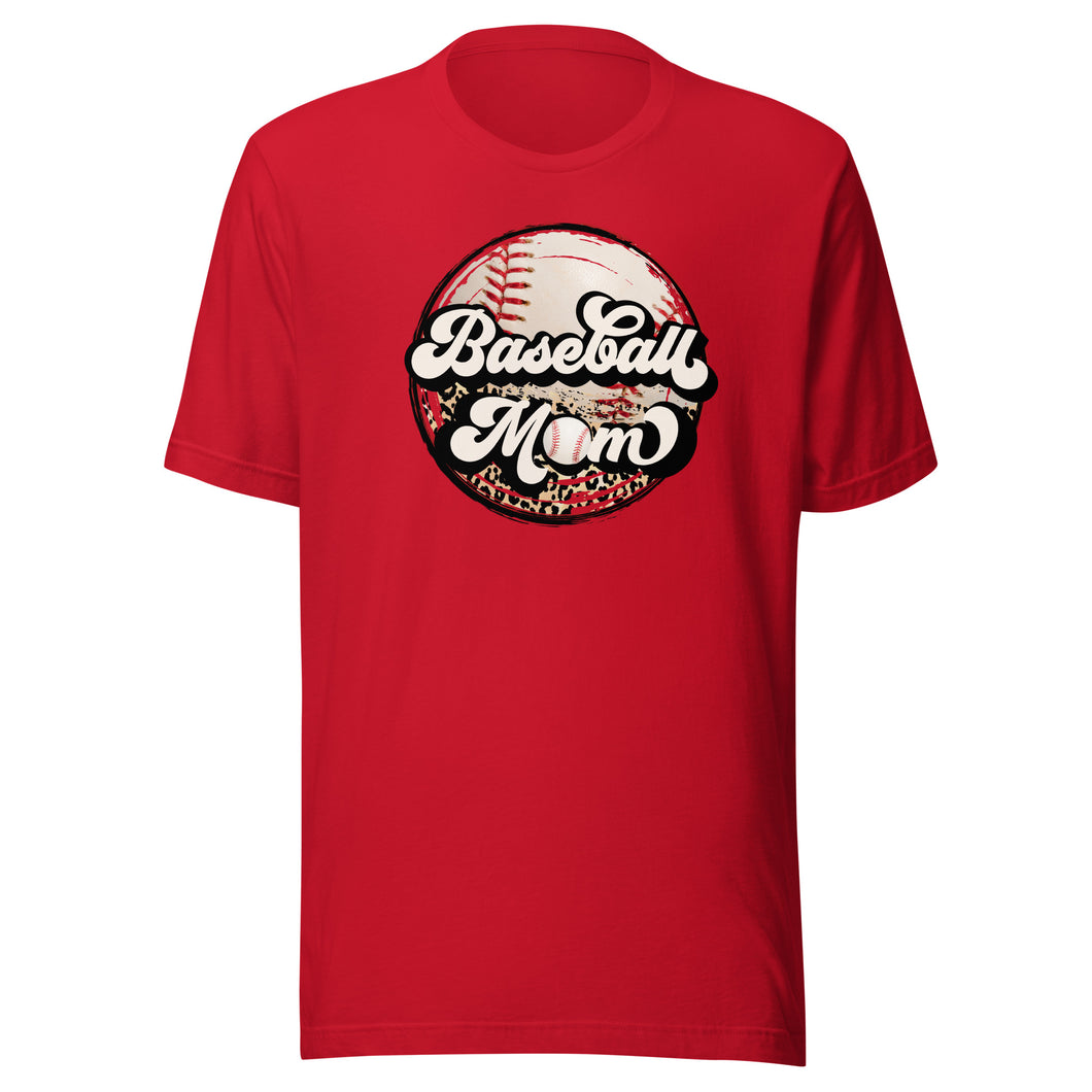 Baseball Mom Leopard T-shirt