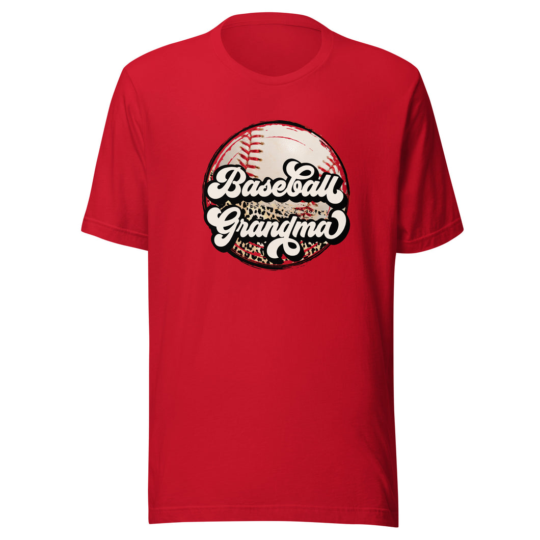 Baseball Grandma Leopard T-shirt