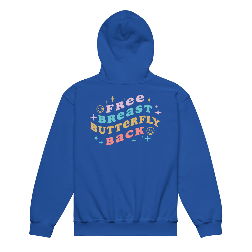 Free-Breast-Butterfly-Back-Swim Youth Hoodie #2