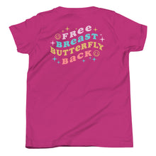Load image into Gallery viewer, Free-Breast-Butterfly-Back-Swim Youth T-shirt