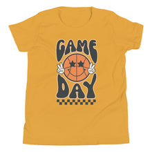 Load image into Gallery viewer, Game Day Basketball Smiley Face Youth T-shirt