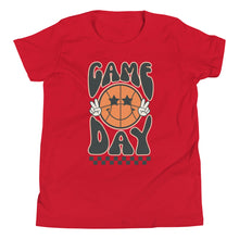 Load image into Gallery viewer, Game Day Basketball Smiley Face Youth T-shirt