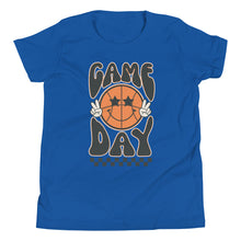 Load image into Gallery viewer, Game Day Basketball Smiley Face Youth T-shirt