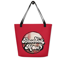 Load image into Gallery viewer, Baseball Mom Print Both Sides Large Tote Bag
