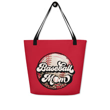 Load image into Gallery viewer, Baseball Mom Print Both Sides Large Tote Bag